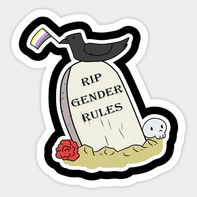 Rip Gender Rules Gender Reveal Sticker Teepublic 3030